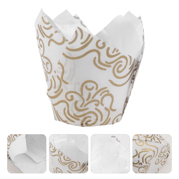 TAILTOSS 1 Set Paper Candy Cups White with Disposable for Bakers and Party Planning
