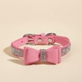 thumbnail image 1 of TAILTOSS Rhinestone Dog Collar Pink Microfiber 1 Set 9.8x0.6in, 1 of 8