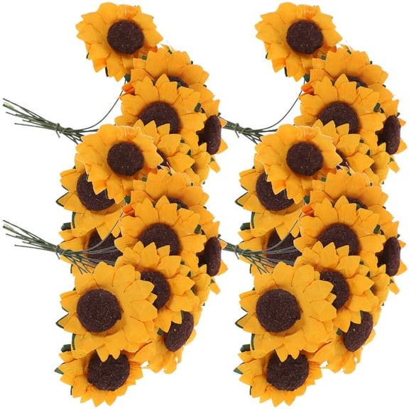TAILTOSS 100Pcs Small Fake Sunflowers Paper Mini Sunflower Decor For Diy Craft Projects Wedding Party Orange