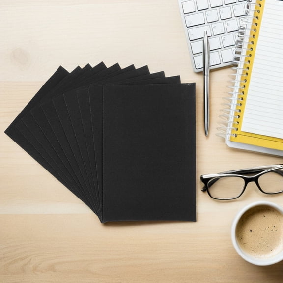 TAILTOSS 10-Pack Black Sandpaper Cardstock for Birthday Decorations and Craft Projects