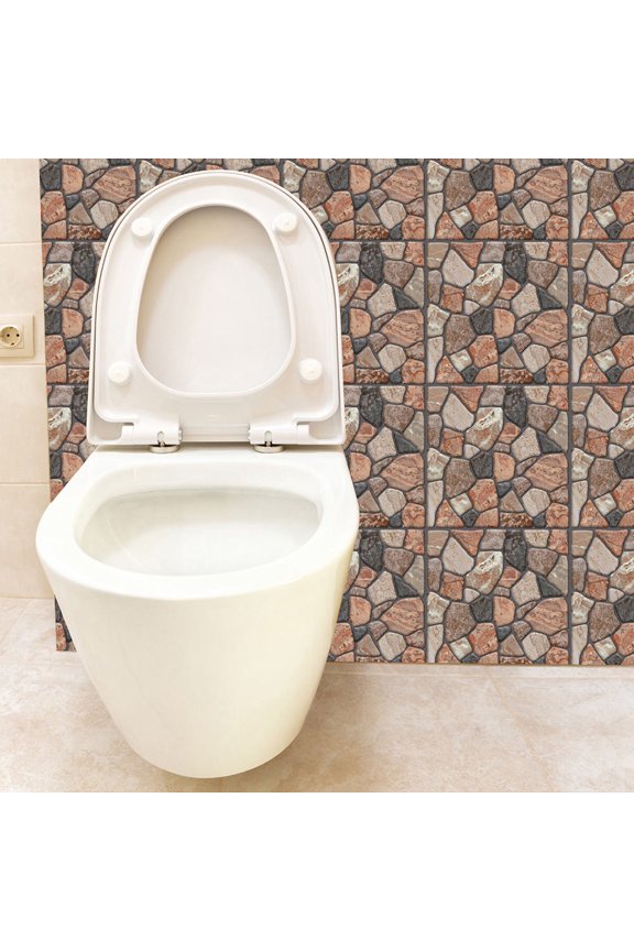 10Pcs Multi Color Square Plastic Self-Adhesive Wallpaper for Bathroom Wall Decor