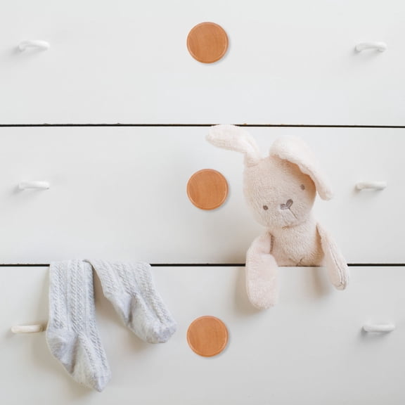 TAILTOSS Cupboard Knobs Furniture Accessories Brown Wood 10Pcs 1.5In