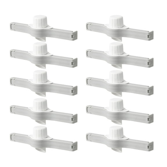 TAILTOSS 10Pcs Snack Sealing Clip White PP for Food Bag Closure Shop Use