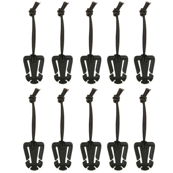 TAILTOSS 10Pcs String Buckle Web Clips for Tie Down Cords Wires in Black Color