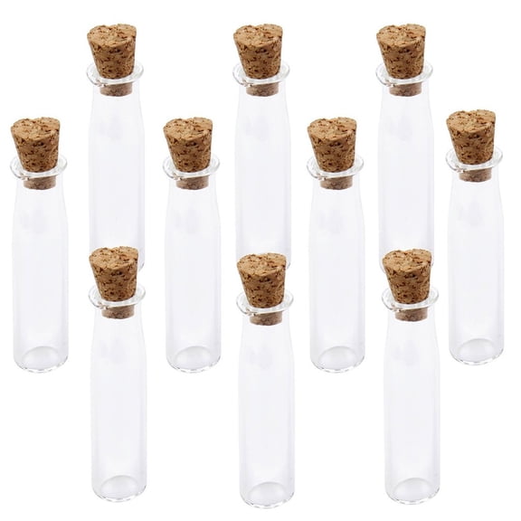 TAILTOSS 10pcs Clear Glass Bottles with Cork for Home Decoration