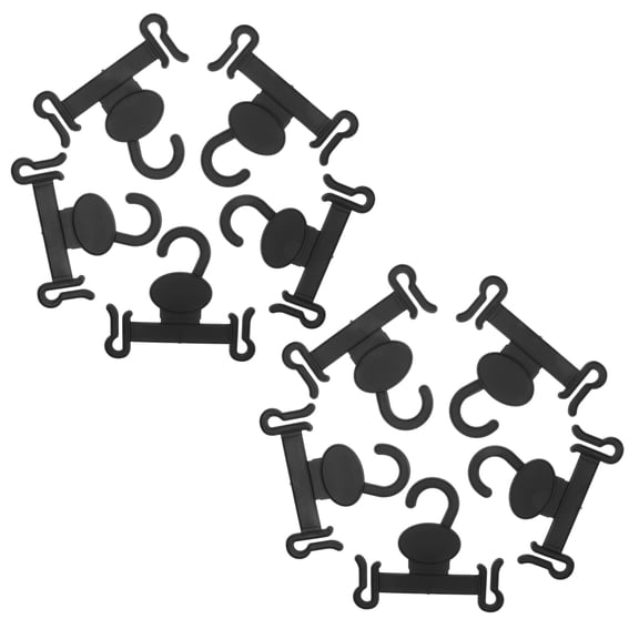 TAILTOSS 11.8X9.5X0.4In Multi-functional Slipper Hanger Hooks Black Plastic for Small Shoe Rack Home Organization 20Pcs