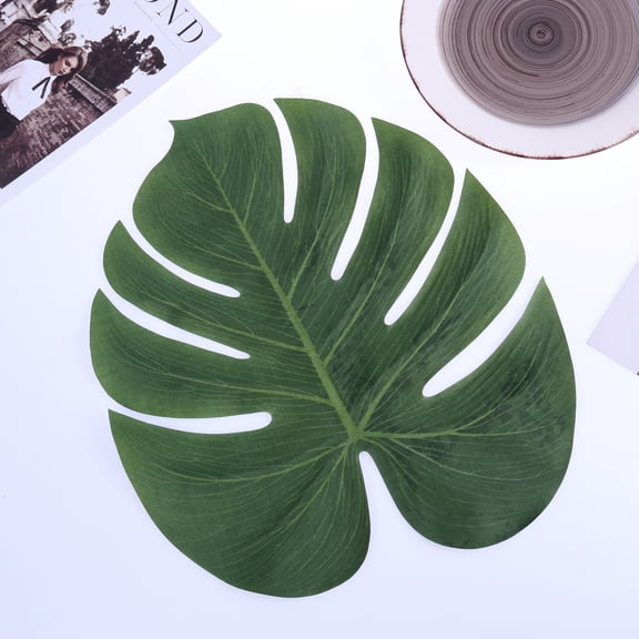 TAILTOSS 12Pcs Artificial Tropical Plants for Rain Forest Themed Event Green Silk Cloth 35x0.3937*29x0.3937in