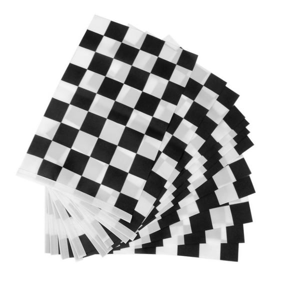 TAILTOSS 12Pcs Checkered Racing Flag Banner Black White 30*0.3937*20*0.3937in Pongee Plastic Car Racing Events
