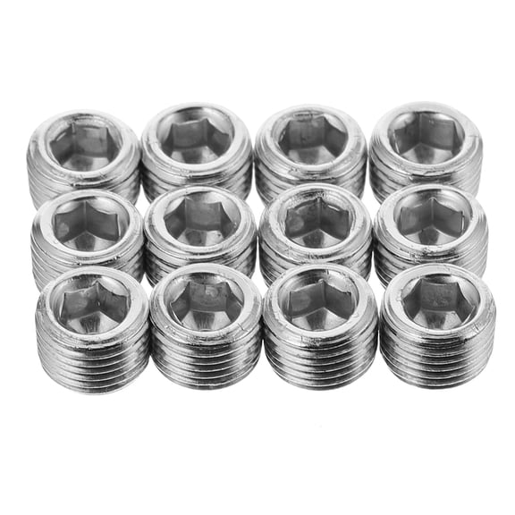 TAILTOSS 12pcs Air Hose Fitting Pipe Plug Metal Silver Simple Design for Commercial Use