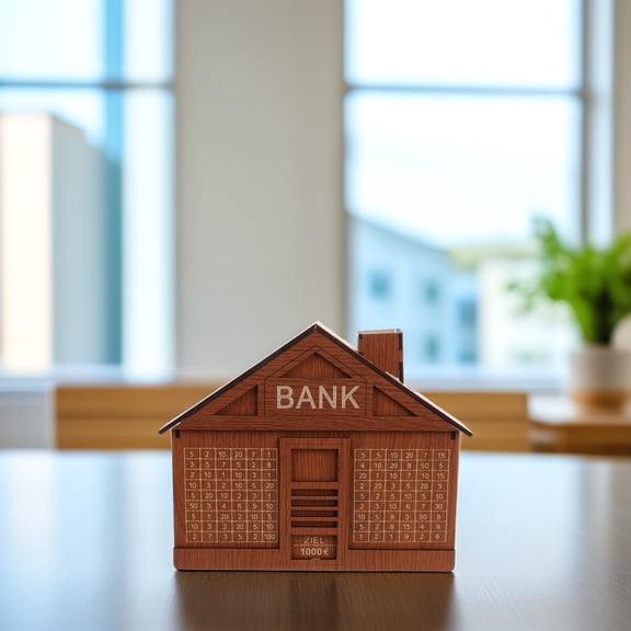 TAILTOSS Dark Brown House-Shaped Ceramic Bank Savings Bank 1 Piece