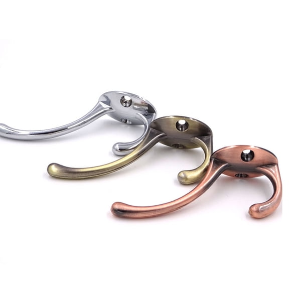 TAILTOSS 1Pack Hooks for Hanging Coat Hook Zinc Alloy Rustproof 59mm Hook Length 19mm Holes Distance Silver