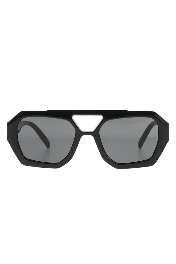 1Pack Mens Designer Sunglasses Hexagonal Black UV Protection PC Frame For Unisex Use