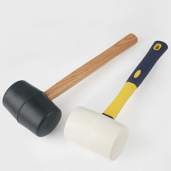 TAILTOSS 1Pack Rubber Mallet Hammer with Fiber Handle for Noise Reduction in Construction Work