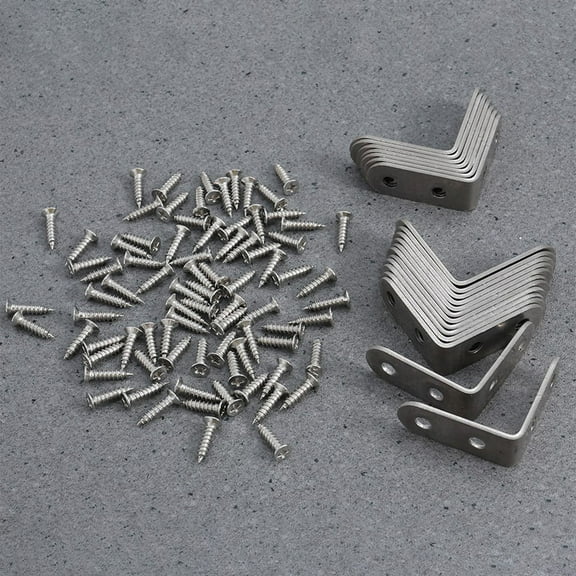 TAILTOSS 1Pack Small Right Angle Bracket Table Leg Corner Brackets for Home Furniture Silver 1.5x1.5x0.08in