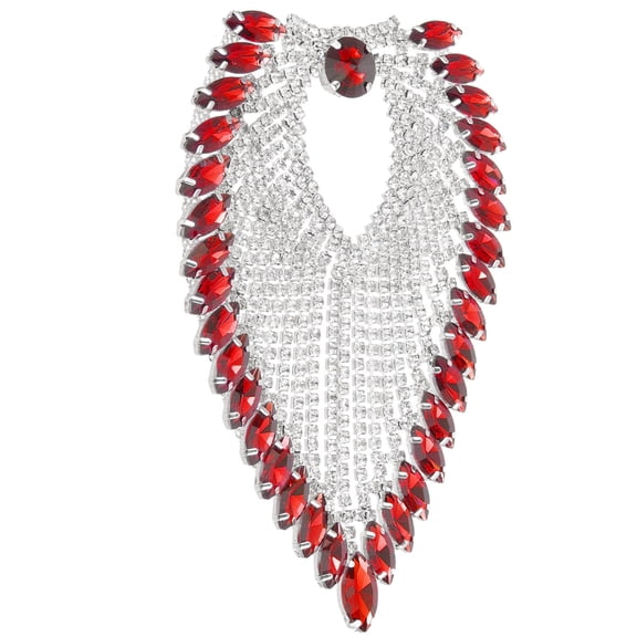 TAILTOSS Elegant Appliques For Crafting Red Alloy Tassel Ornament 1Pcs 0.7X3.3X5.3In