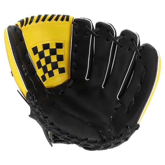 TAILTOSS 12.5 Inch Youth Baseball Glove in Yellow and Black PU , Ideal for Beginner Players and Training