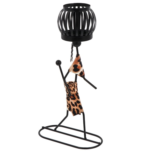 TAILTOSS 1Pc Multi Leopard Print Candlestick For Table Decor 10.81 x 5.89 x 2.95 Inch