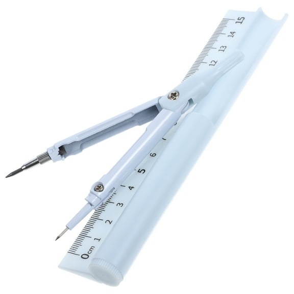 TAILTOSS 1Pcs Compass Pen Ruler Set Blue for Geometry Drawing and Writing