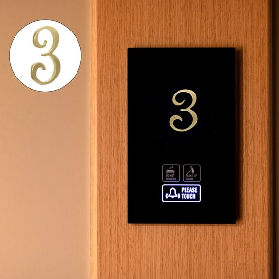 TAILTOSS Home Address Numerals Copper Door Number Golden 1Pcs