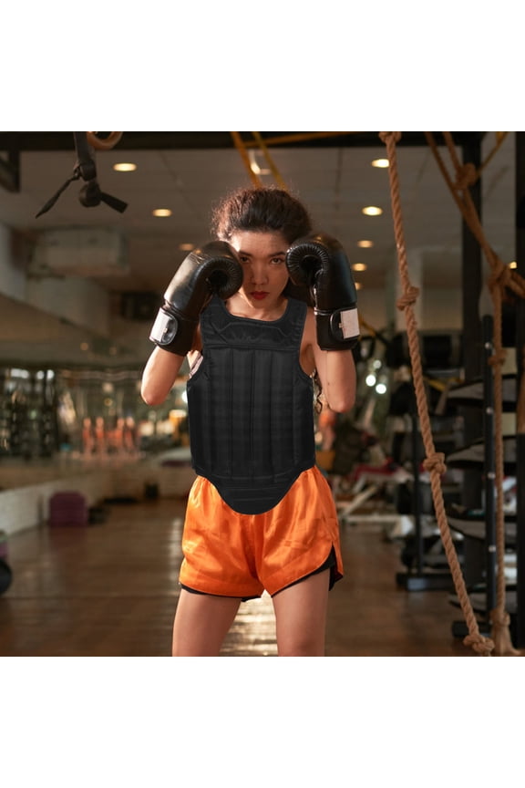 1Pcs Professional Chest Protector for Men EVA and Sponge Black 64.00X37.00X7.00in