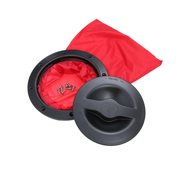 TAILTOSS Marine Hatch Cover with Red Storage Bag for Kayak Lightweight Portable Black
