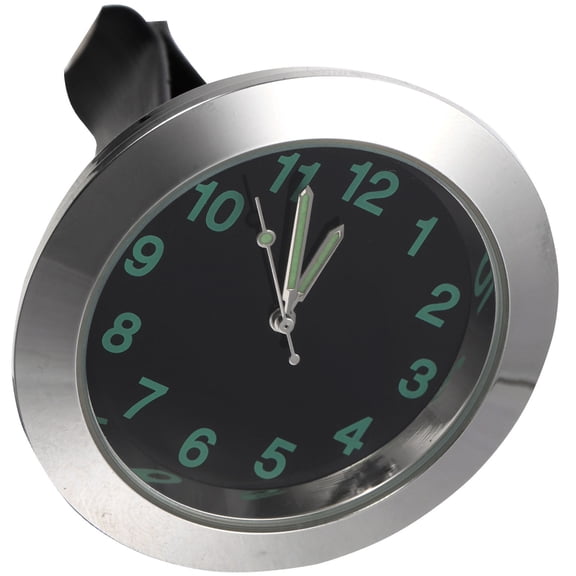 TAILTOSS Car Dashboard Clock Plated Silver Alloy with Luminous Pointer for Low Light Visibility