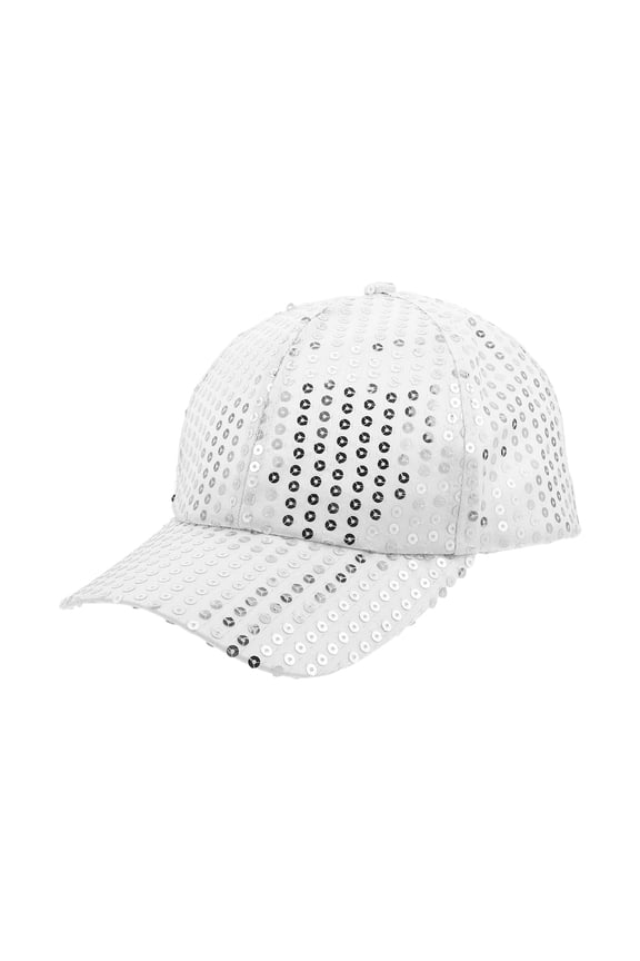 1Pcs Sun Visors for Women with Sequins Silver Color for Outdoor Activities and Beach Fun