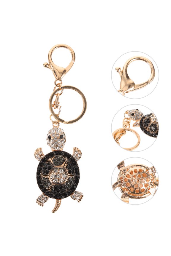 1Pcs Turtle Pendant with Rhinestones Keychain Ornament For Bags and Keys Decorative