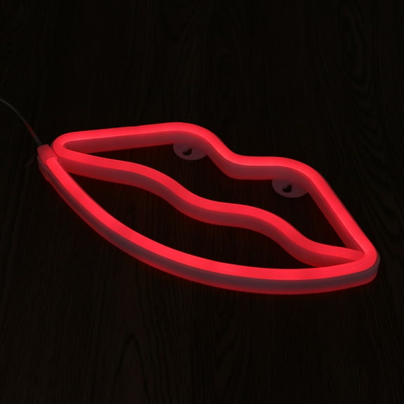 TAILTOSS 1Piece Red Lip Kiss Decor Neon Light Sign for Bedroom Bar Party Decoration Romantic Warm Atmosphere Home Users