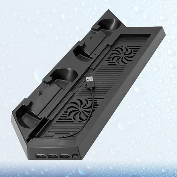 TAILTOSS 1Set Black Cooling Base Stand Cooling Fan Station For Console 38.5x14.2x3Cm