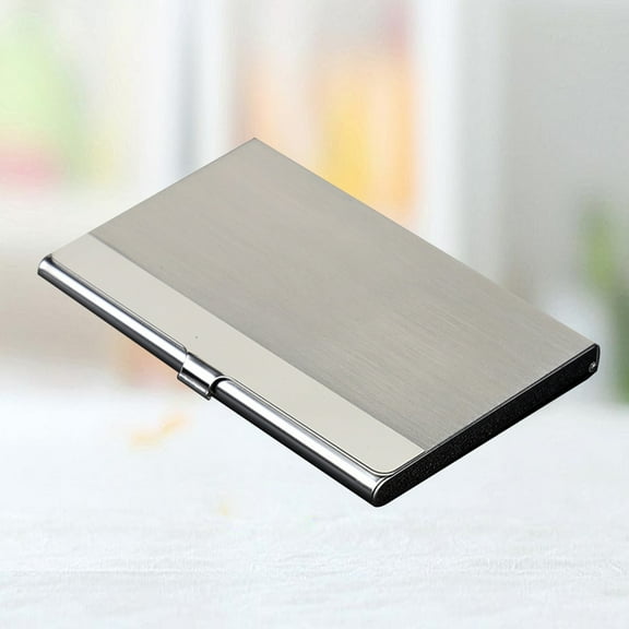 TAILTOSS 1Set Business Card Holders Silver Stainless Steel for Credit Cards Work Travel