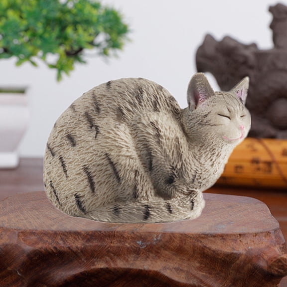 TAILTOSS Cartoon Style Cat Figurine Table Decor Plastic 1 Pack Cute Home Office Decoration