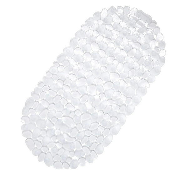 TAILTOSS 1Set Clear PVC Bath Mat with Anti-slip and Foot Fatigue Relief for Bathroom 27x14in