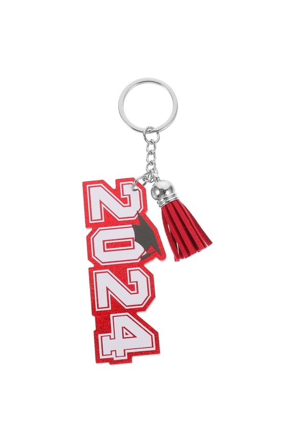 1Set Graduation Keychain College Grad Present for Teen Red Rectangle Alloy Acrylic Accessory