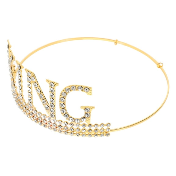 TAILTOSS 1Set Mens Crowns for Banquet Stage Performance Golden Plastic Prom King Crown 11.8x7.1x2.4in
