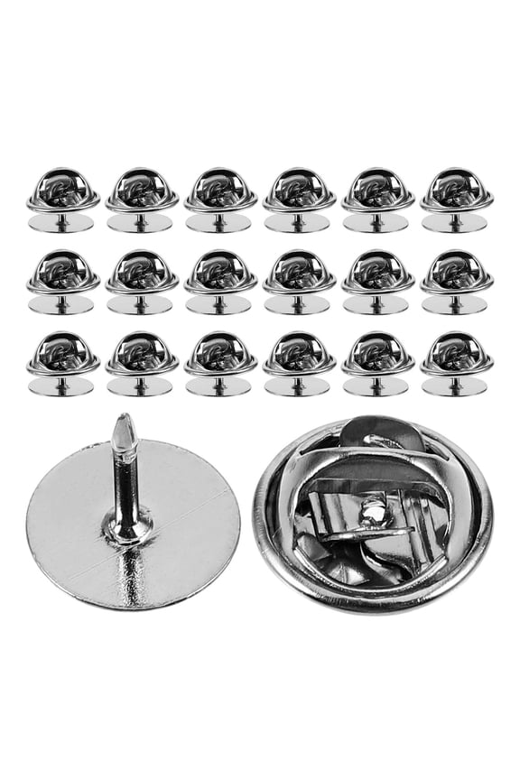 Metal Pin Backs Set with Round Handle, Brooch and Pin Fasteners for Crafts, Clothing, and Multiple Uses
