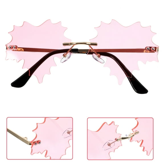 TAILTOSS Rimless Glasses Women Leaf Shaped Frameless 1Pack 5.5x5.3x2.3in