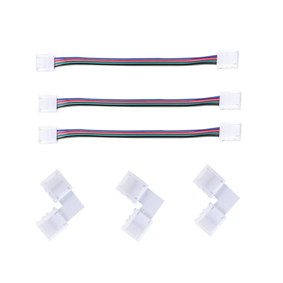 TAILTOSS 1Set Rgb Led Cable Assorted Color 6.5X0.6X0.2In For Led Strip Lighting System Diy Projects