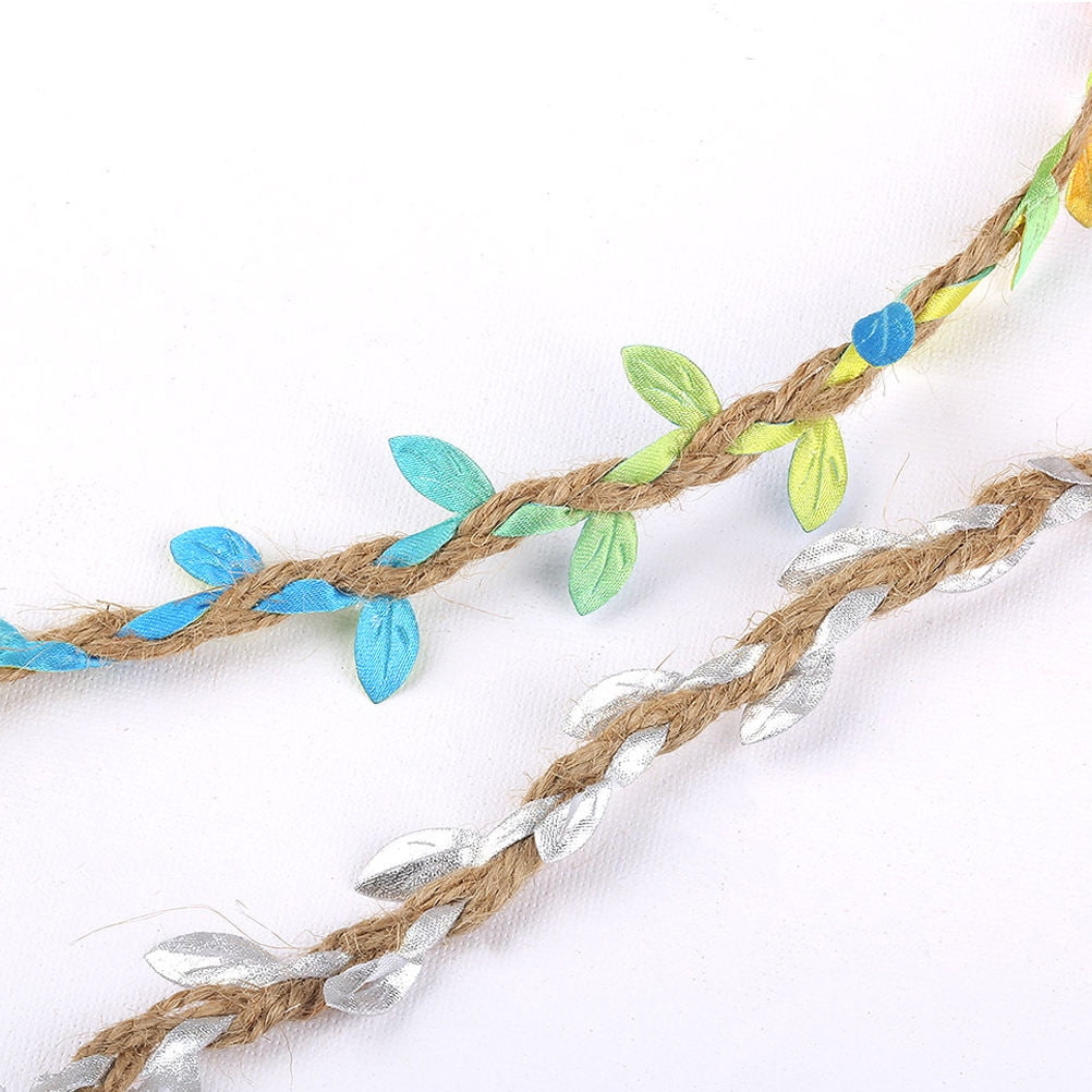 TAILTOSS 2 Rolls Flower Bouquet Packing Rope Jute Leaf Shape for ...
