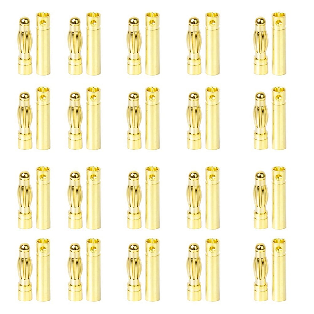 TAILTOSS 20 Pairs Gold Plated Metal Banana Connectors for Diy ...