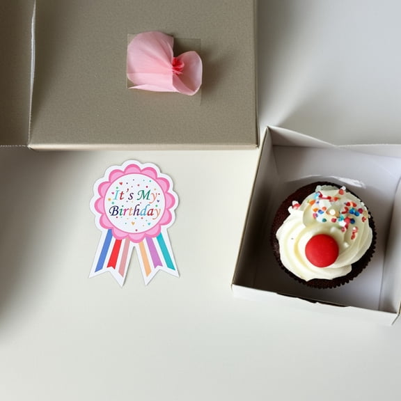 TAILTOSS 200PCS Scrapbook Birthday Badges Happy Birthday Badge Stickers Coated Paper For Festive Atmosphere