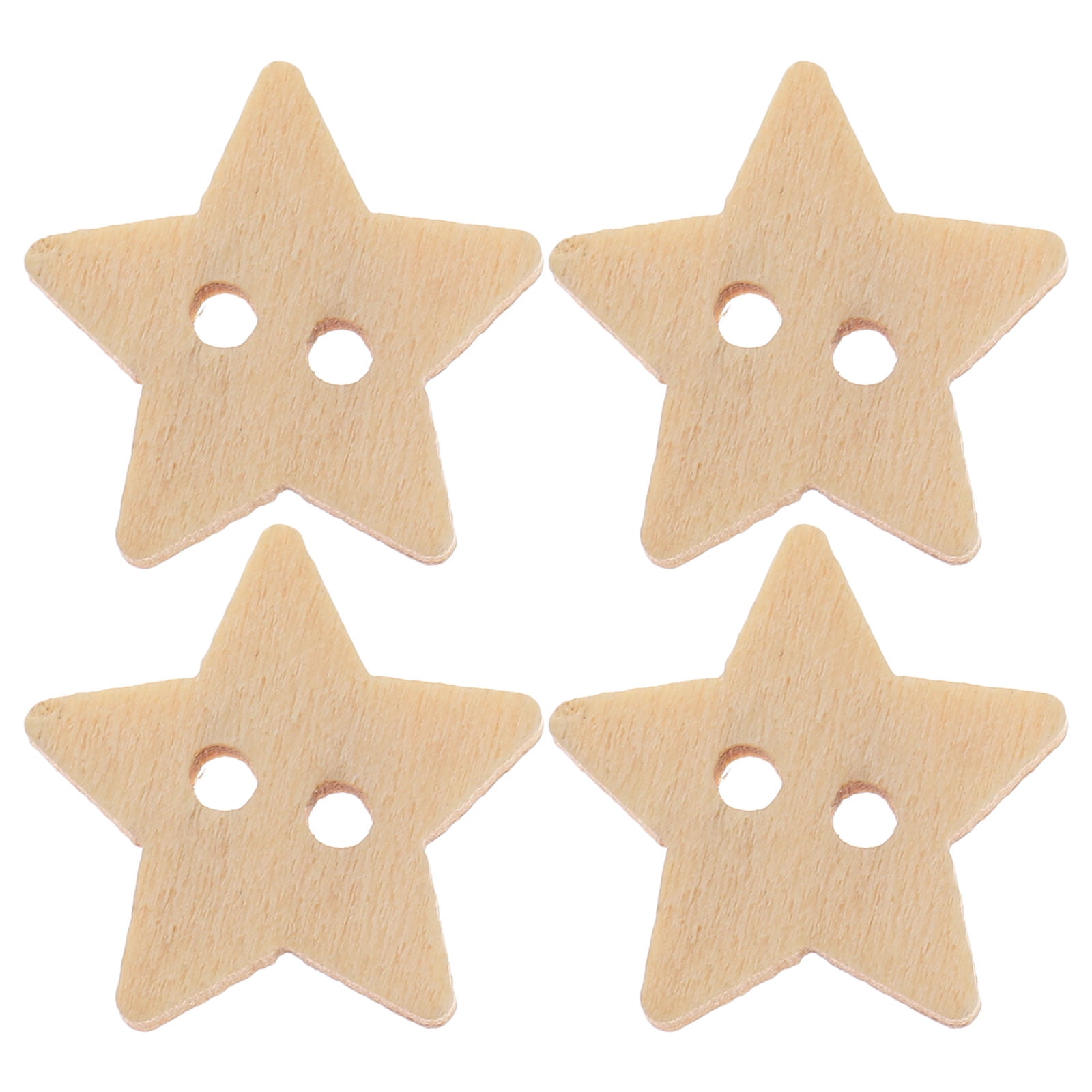 TAILTOSS 200Pcs Wooden Star Buttons for Crafts Beige Five-Pointed Star ...