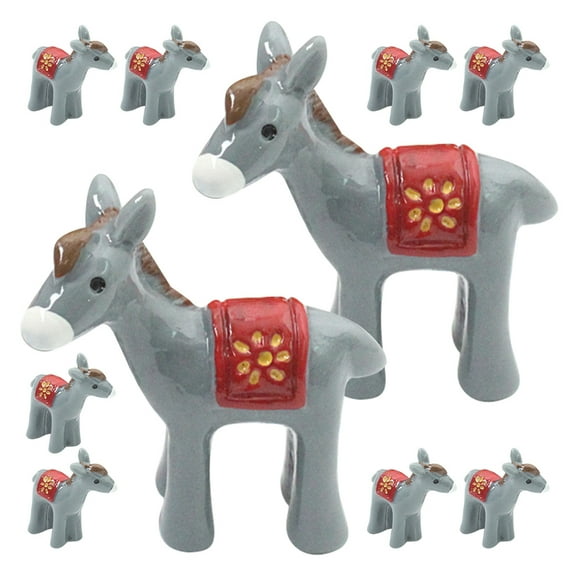TAILTOSS 20Pcs Multi Color Standing Donkey Shape Resin Mini Figures for Micro Landscaping Doll House