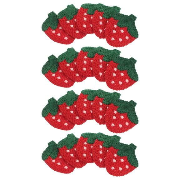 TAILTOSS 20pcs Red Clothing Appliques With Cute Fruit Style Sew-On For Creative Enthusiasts