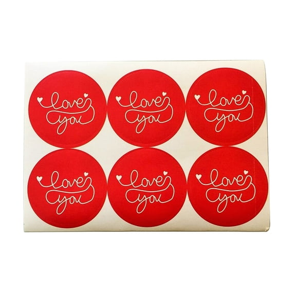TAILTOSS 24Pcs Round Seal Sticker Cookies Cake Package Label Red Adhesive Paper for Baking Chocolate 1.6Inch Diameter