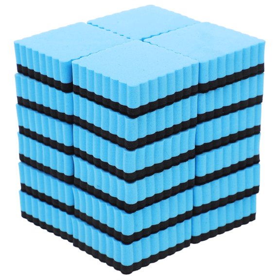 TAILTOSS 24Pcs Sky Blue Whiteboard Eraser with Wave Edge Design for Home Office and Classroom Use