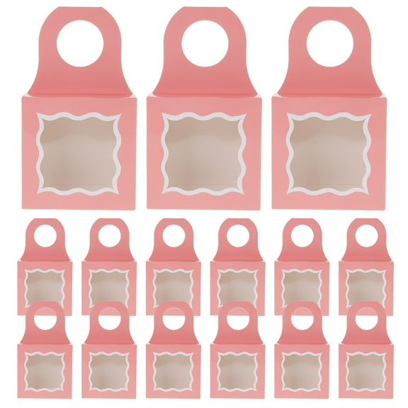 TAILTOSS 25Pcs Multi-Functional Handled Container Box for Bottles with Clear Window 3.54X3.54X1.18In