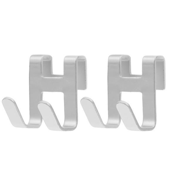 TAILTOSS 2Pcs Aluminum Dual Head Clothes Hook Silver Organizing Room for Renters
