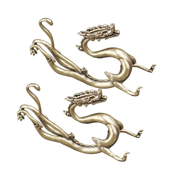 TAILTOSS 2Pcs Chinese Dragon Statue Brass Sculpture For Collectors And Home Decoration