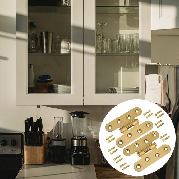 TAILTOSS Copper H-Shape Hinge for Office Use Easy to Install 2Pcs 2.8X1.9In